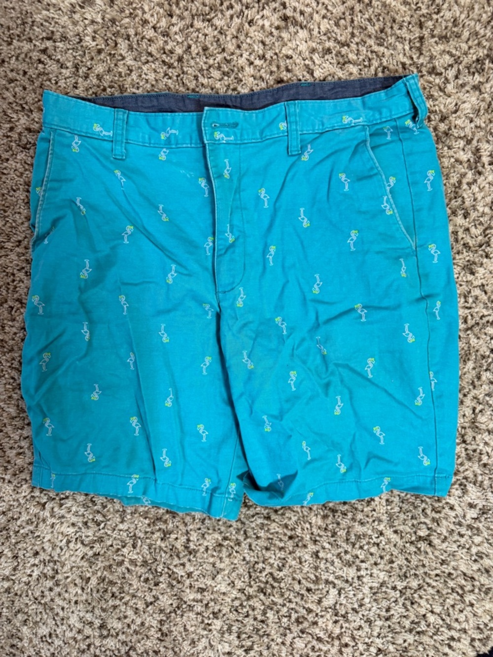 George Men's Chino Shorts Trio - Teal, Lavender, Coral [2 WITH MISSING BUTTONS] - Picture 5 of 15